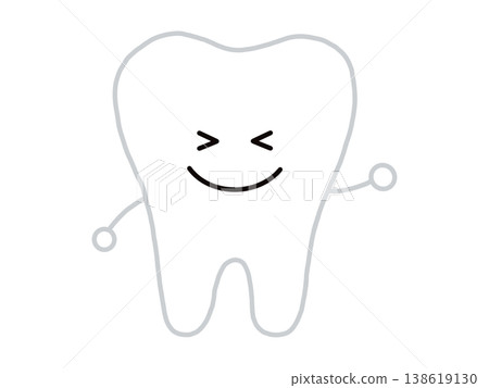 Illustration of a smiling tooth character Illustration of a smiling tooth character 138619130