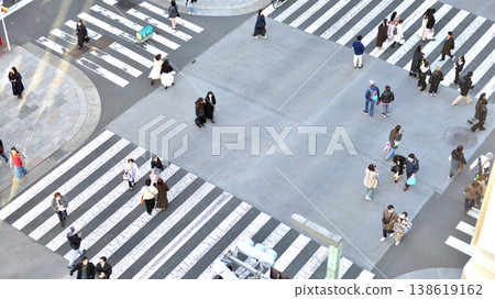 People walking in the pedestrian zone of Ginza Street on the weekend. People walking in the pedestrian zone of Ginza Street on the weekend. 138619162