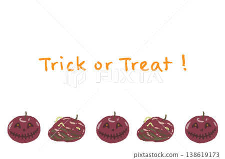 Rotten Apple Sideways Message Card Template - Trick or Rotten Apple Sideways Message Card Template - Trick or 138619173