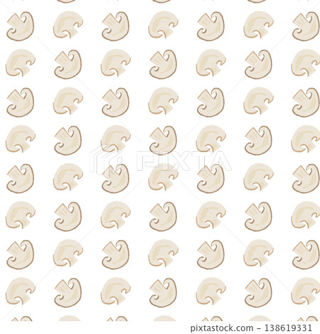 切片蘑菇（交替）無縫圖案背景插圖 138619331