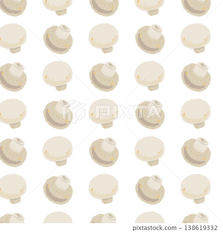 白色蘑菇無縫圖案背景插圖（間距較寬） 138619332