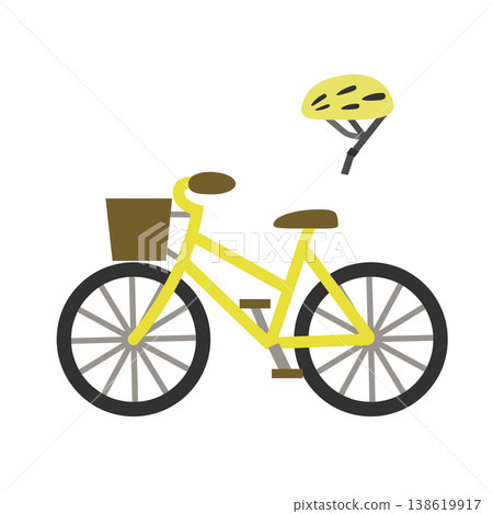 自行車和頭盔的簡單示意圖。 自行車和頭盔的簡單示意圖。 138619917