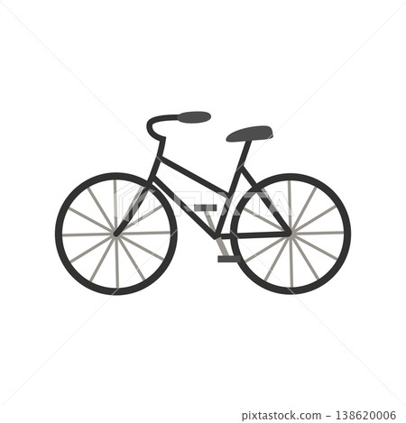 一個簡單的自行車圖示－極簡設計，代表交通和運動。 138620006