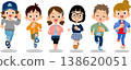 Six children running cheerfully 138620051