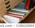 抽屜櫃裡有很多和服布料 138620064