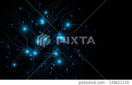 Abstract blue circuit board technology connected lines electronics elements computer motherboard chip processor semiconductor digital on black background vector Abstract blue circuit board technology connected lines electronics elements computer motherboard chip processor semiconductor digital on black background vector 138621110