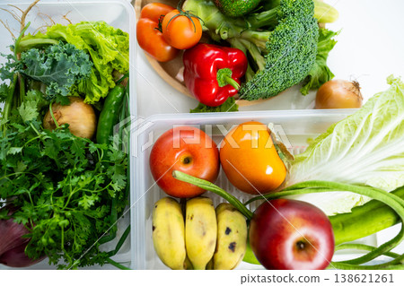 Food science and lab research with microscopes, test tubes, and organic ingredients. Perfect for showcasing food safety, innovation 138621261