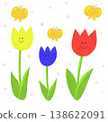 Illustration of tulips blooming in spring 138622091