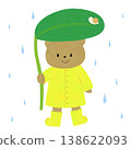 Illustration of a bear walking in the rain 138622093