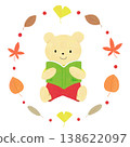 An illustration of a bear enjoying autumn reading. 138622097