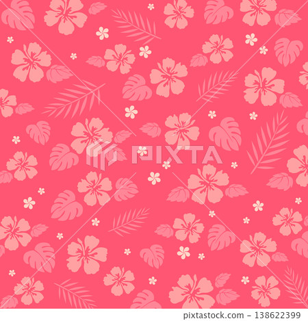 Simple red hibiscus silhouette pattern background_square Simple red hibiscus silhouette pattern background_square 138622399