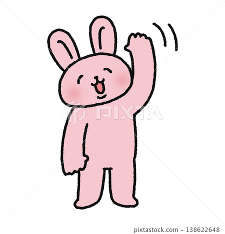 A cute rabbit waving 138622648