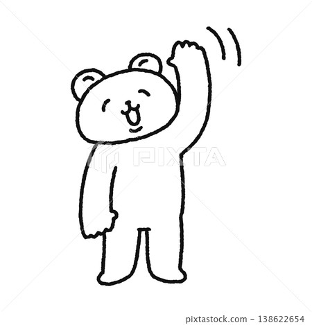 A cute bear waving (line drawing) A cute bear waving (line drawing) 138622654