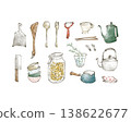 Cute kitchen tool illustrations 138622677
