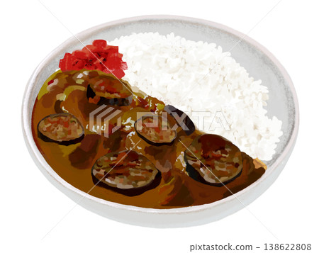 茄子咖哩(配醃菜) 茄子咖哩(配醃菜) 138622808