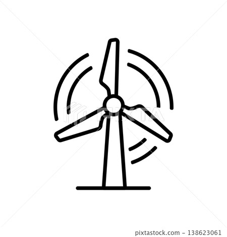 Wind Turbine Electric Power Icon 138623061