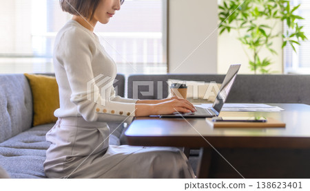 Women use laptops at home 138623401