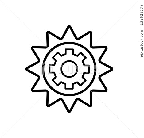 Green Engineering Solar Gear Icon 138623575