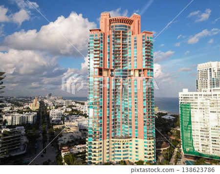Architecture landscape in South Beach, USA. Skyline panorama. Miami South beach landscape aerial view. Skyline aerial on Miami skyscraper, Florida. Aerial Miami south beach Architecture landscape in South Beach, USA. Skyline panorama. Miami South beach landscape aerial view. Skyline aerial on Miami skyscraper, Florida. Aerial Miami south beach 138623786