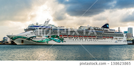 Miami, Florida, USA - November 04, 2024: Cruise ship tour and travel at sea. Ship of NCL. Norwegian Jade cruise ship voyage. Cruise in summer vacation. Norwegian Cruise line. Ship at seaport Miami, Florida, USA - November 04, 2024: Cruise ship tour and travel at sea. Ship of NCL. Norwegian Jade cruise ship voyage. Cruise in summer vacation. Norwegian Cruise line. Ship at seaport 138623865