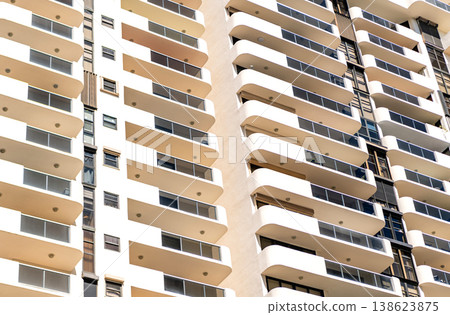 Building architecture. Architecture background. Condominium building balcony. Architectural detail. Background of detailed architecture. Architectural background exterior Building architecture. Architecture background. Condominium building balcony. Architectural detail. Background of detailed architecture. Architectural background exterior 138623875