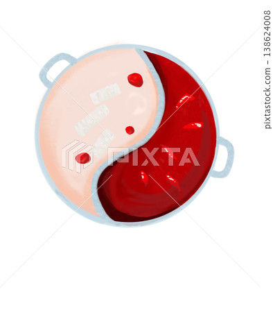 Simple illustration of a hot pot 138624008