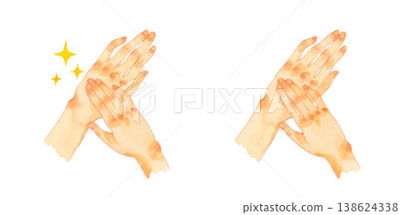 A set of beautiful hands (backs of hands) of a young person - Hand-drawn watercolor illustration material of human body parts. A set of beautiful hands (backs of hands) of a young person - Hand-drawn watercolor illustration material of human body parts. 138624338