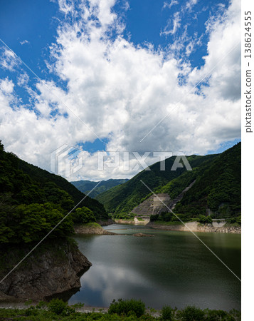lake, blue sky and clouds 138624555