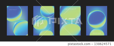 Set abstract poster 3d with gradient background cover and technology glass science. Green shape circle with abstract poster idol and graphic conference template. Vector blue poster with liquid. Set abstract poster 3d with gradient background cover and technology glass science. Green shape circle with abstract poster idol and graphic conference template. Vector blue poster with liquid. 138624571