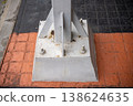 White steel base plate, installed with nuts, engineering techniques 138624635