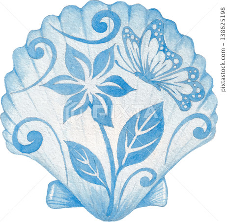 shell watercolor clipart delicate seashell illustration beach ocean theme 138625198