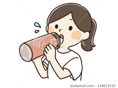 Illustration of a woman doing hydration Illustration of a woman doing hydration 138625519