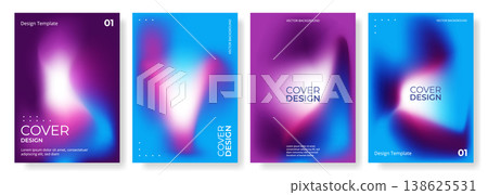 Abstract blurred poster or vertical background vector set. Bright blue and purple defocused color gradient. Vibrant cover design for poster, flyer, banner, brochure, book, annual report presentation Abstract blurred poster or vertical background vector set. Bright blue and purple defocused color gradient. Vibrant cover design for poster, flyer, banner, brochure, book, annual report presentation 138625531