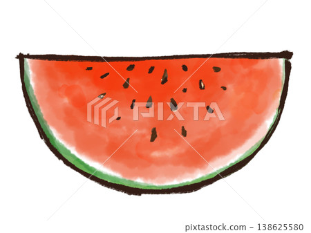 西瓜畫筆插圖 138625580