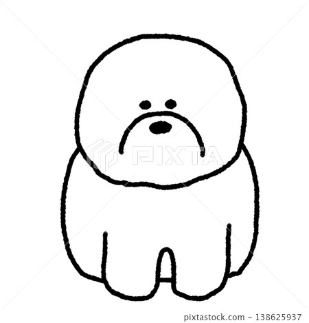 Illustration of a fluffy white dog Illustration of a fluffy white dog 138625937