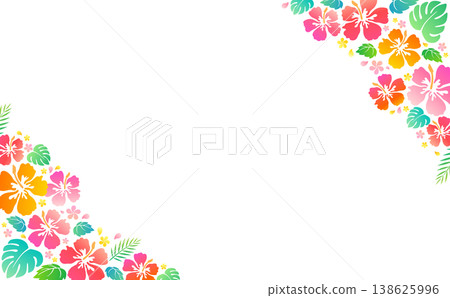 Simple hibiscus silhouette frame 1_horizontal Simple hibiscus silhouette frame 1_horizontal 138625996