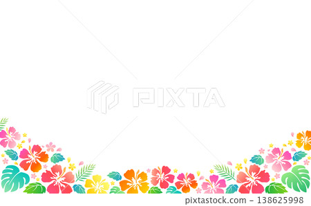 Simple hibiscus silhouette frame 2_horizontal Simple hibiscus silhouette frame 2_horizontal 138625998