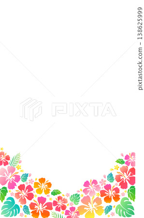Simple hibiscus silhouette frame 2_vertical Simple hibiscus silhouette frame 2_vertical 138625999