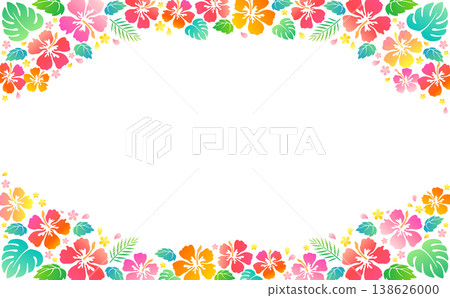 Simple hibiscus silhouette frame 3_horizontal Simple hibiscus silhouette frame 3_horizontal 138626000