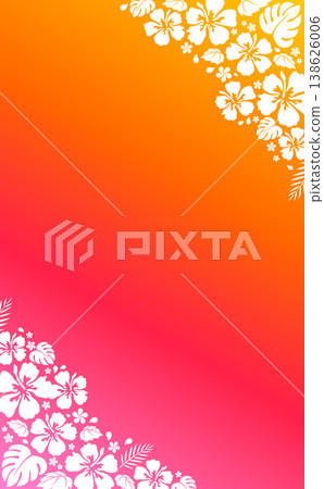 芙蓉花剪影邊框和漸變背景 1_垂直 芙蓉花剪影邊框和漸變背景 1_垂直 138626006