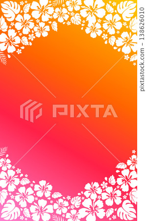 Hibiscus silhouette frame and gradient background 3_vertical Hibiscus silhouette frame and gradient background 3_vertical 138626010