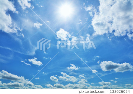 Blue sky, clouds and the sun Blue sky, clouds and the sun 138626034