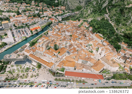 Picturesque Coastal City Featuring Winding Streets And Marina Picturesque Coastal City Featuring Winding Streets And Marina 138626372
