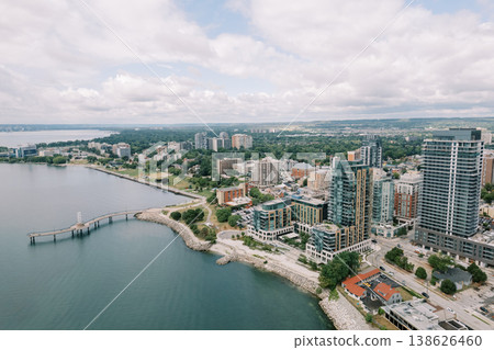 Skyline With Residential Towers Along Peaceful Maritime Promenade Skyline With Residential Towers Along Peaceful Maritime Promenade 138626460