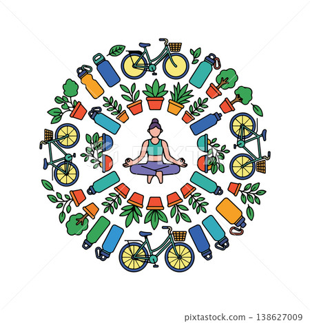 Eco-Friendly Lifestyle Mandala Eco-Friendly Lifestyle Mandala 138627009
