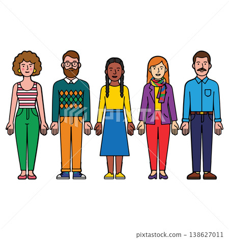 Diverse Group of People Illustration Diverse Group of People Illustration 138627011