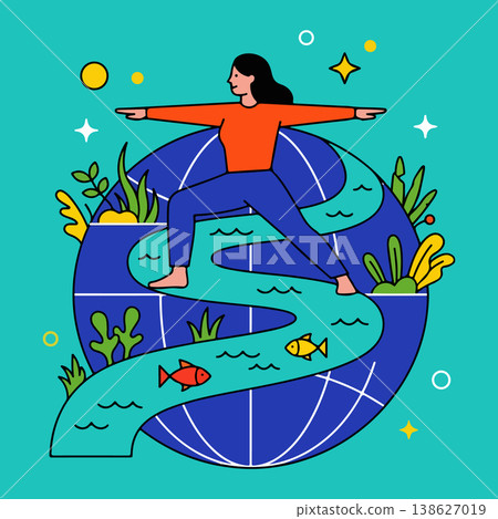 Yoga on Earth Illustration Yoga on Earth Illustration 138627019