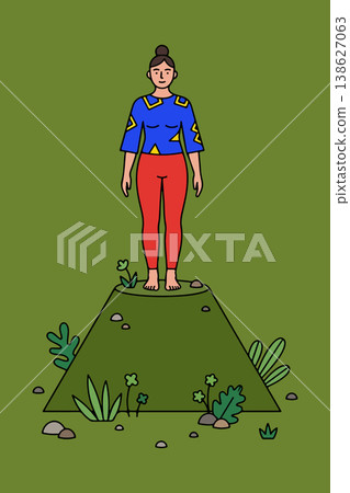 Woman Standing on a Hill 138627063