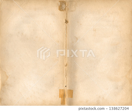 Aged paper texture with fold and tape 138627204