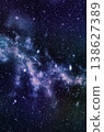 The blue purple galaxy background, with The black Background and stars around 138627389